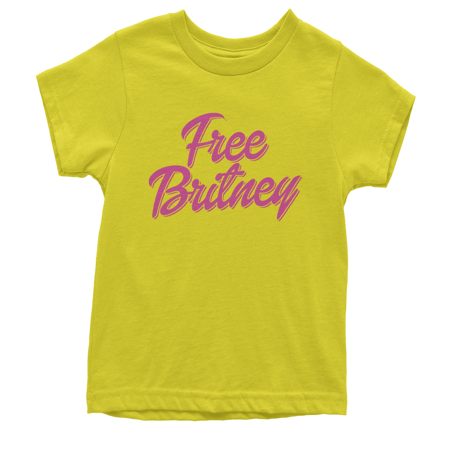 Pink Free Britney Youth T-shirt Yellow