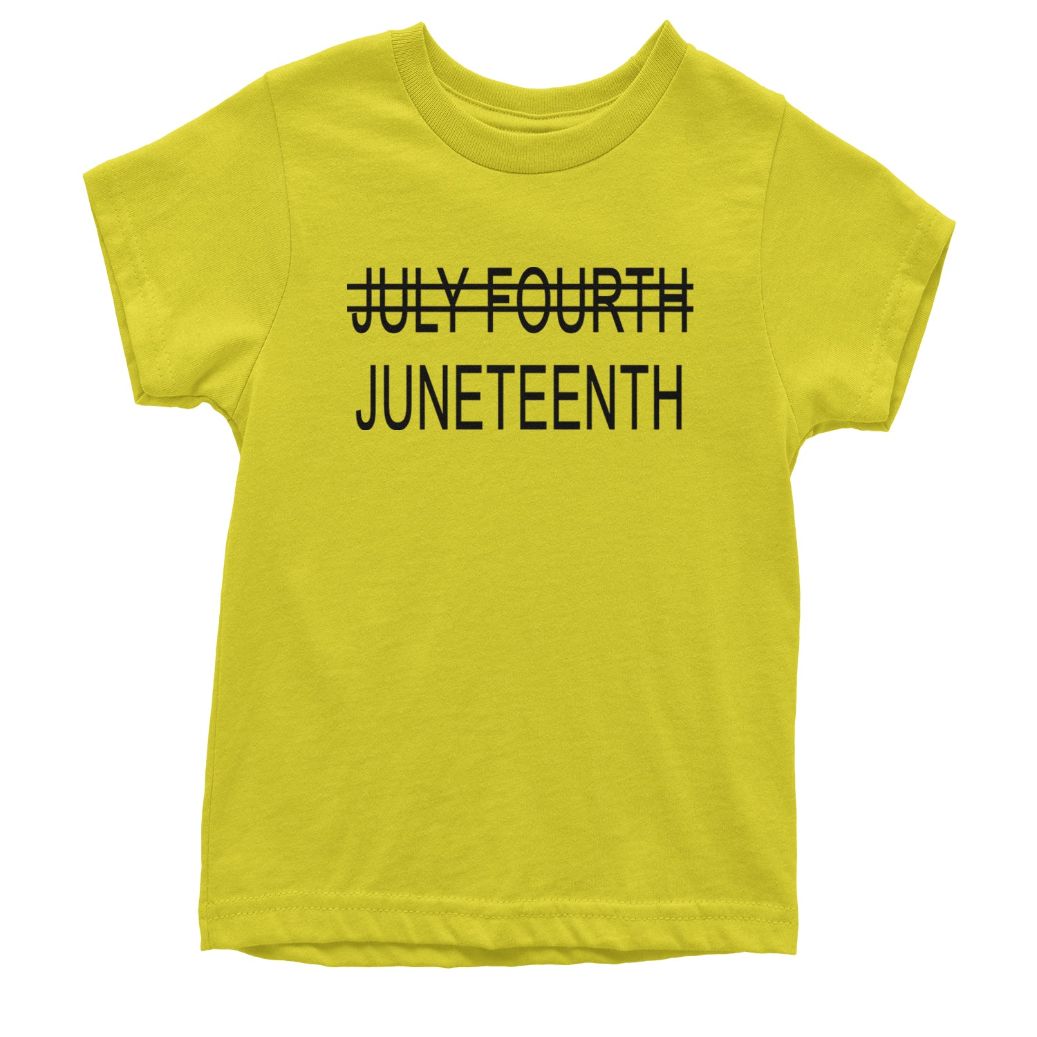 Juneteenth (July Fourth Crossed Out) Jubilee Youth T-shirt Yellow