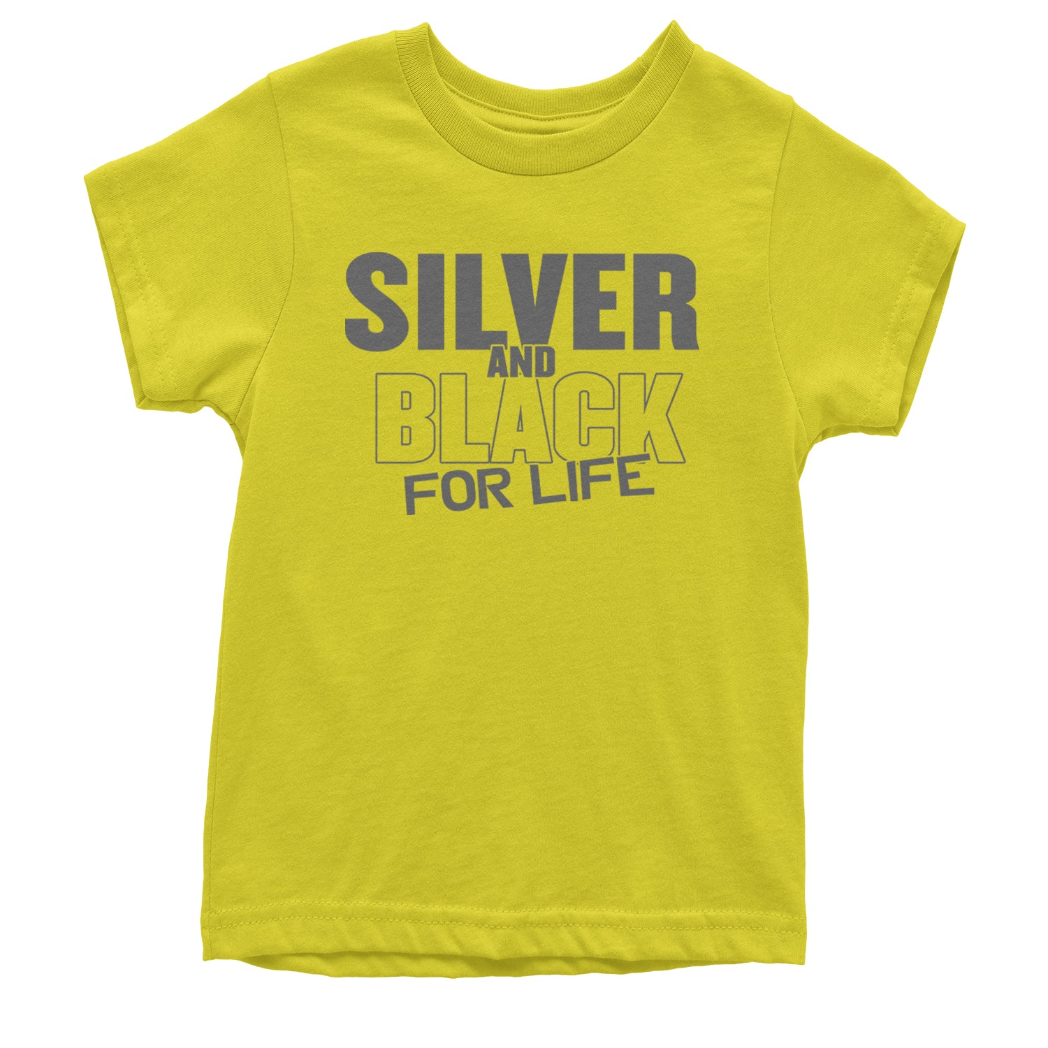 Silver And Black For Life Football Fan Youth T-shirt Yellow