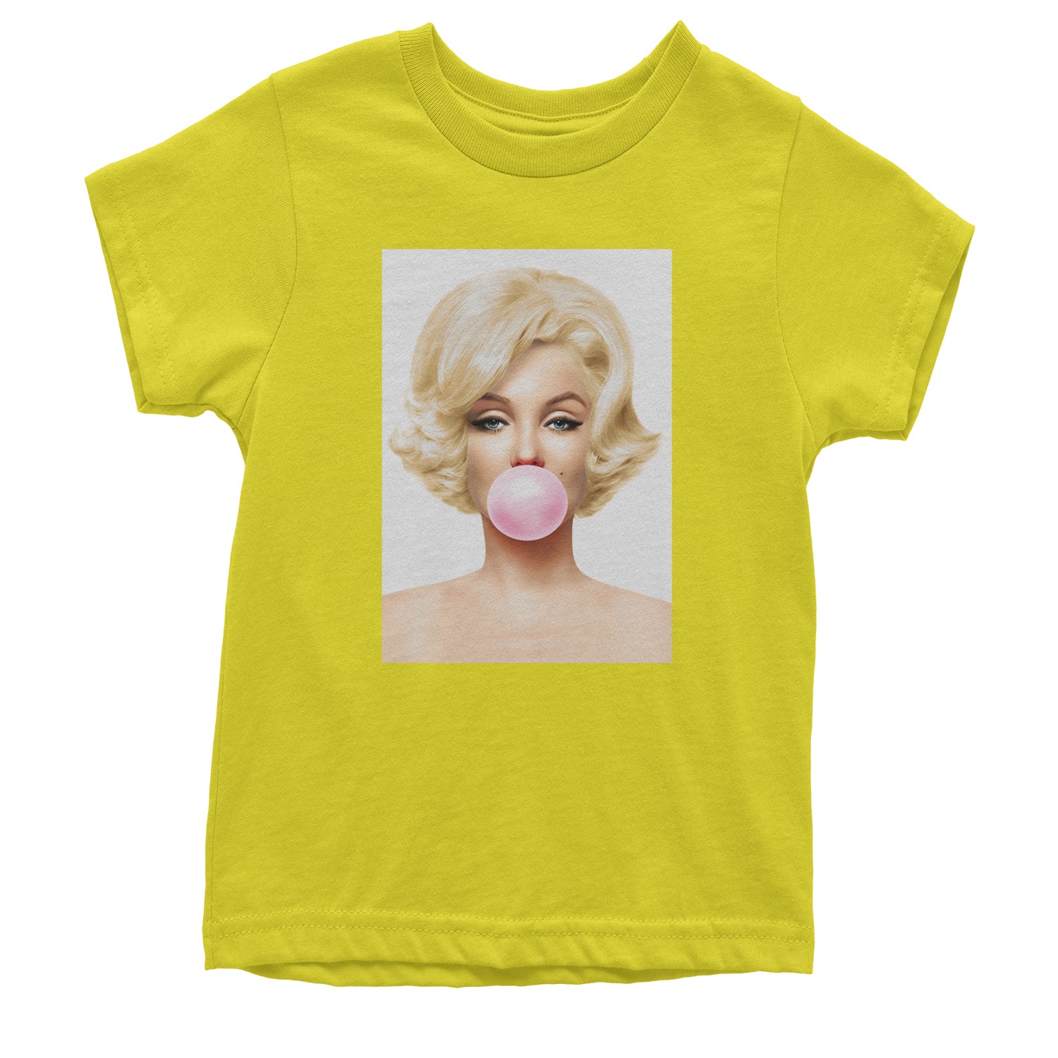 Ms. Monroe Pink Bubble Gum American Icon Youth T-shirt Yellow