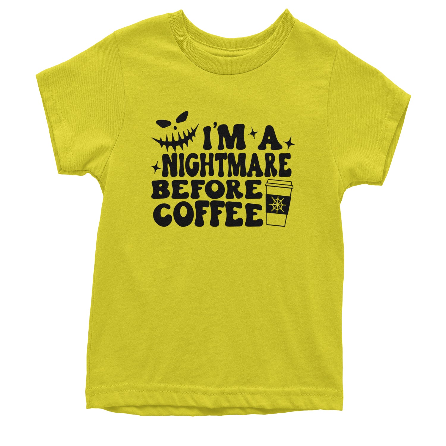 I'm A Nightmare Before Coffee Youth T-shirt Yellow