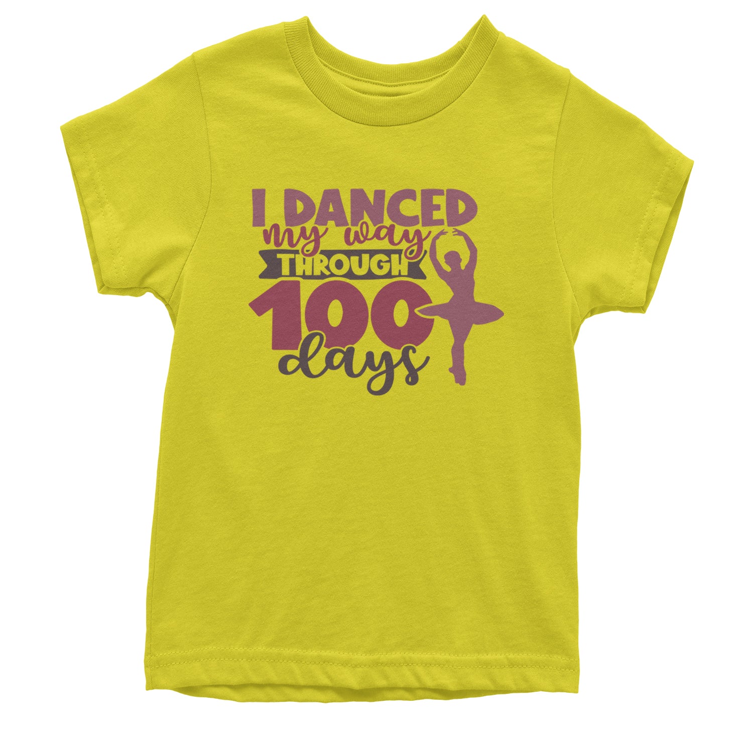 I Danced My Way Through 100 Days Of School Youth T-shirt Yellow