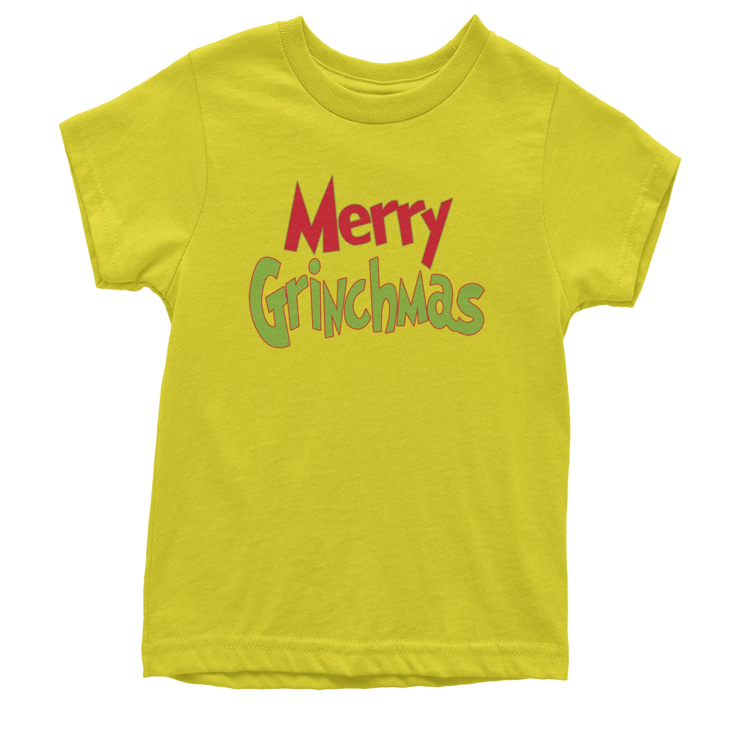 Merry Grinchmas Jolly Merry Christmas Youth T-shirt Yellow