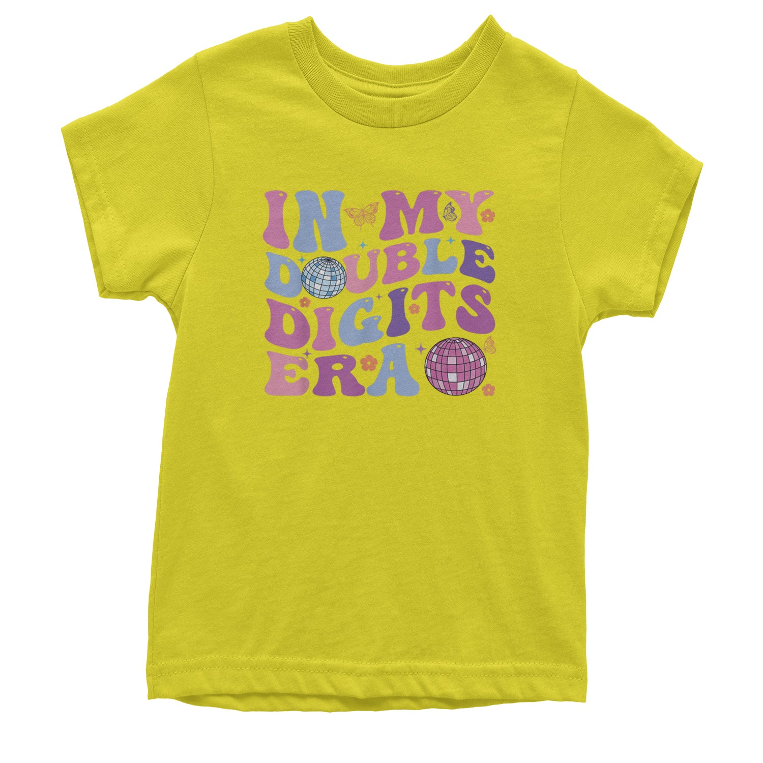 In My Double Digits Era Retro 10 Year Old 10th Birthday Youth T-shirt Yellow