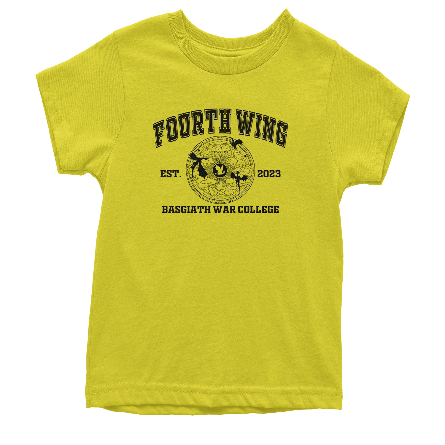 Fourth Wing Basgiath War College Youth T-shirt Yellow