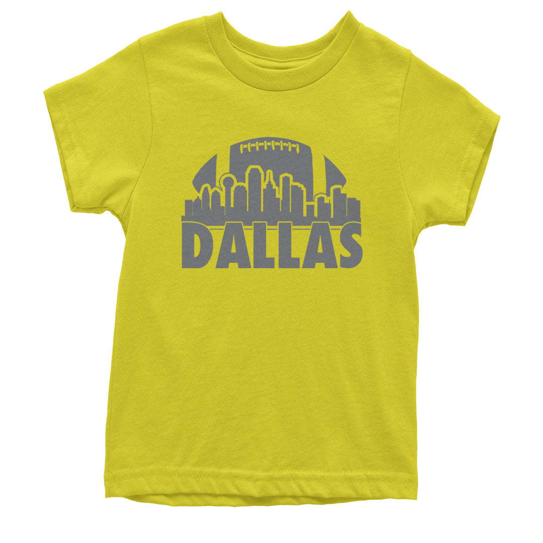 Dallas Texas Skyline Youth T-shirt Yellow