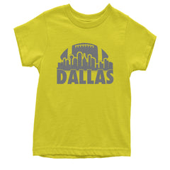 Dallas Texas Skyline Youth T-shirt Yellow