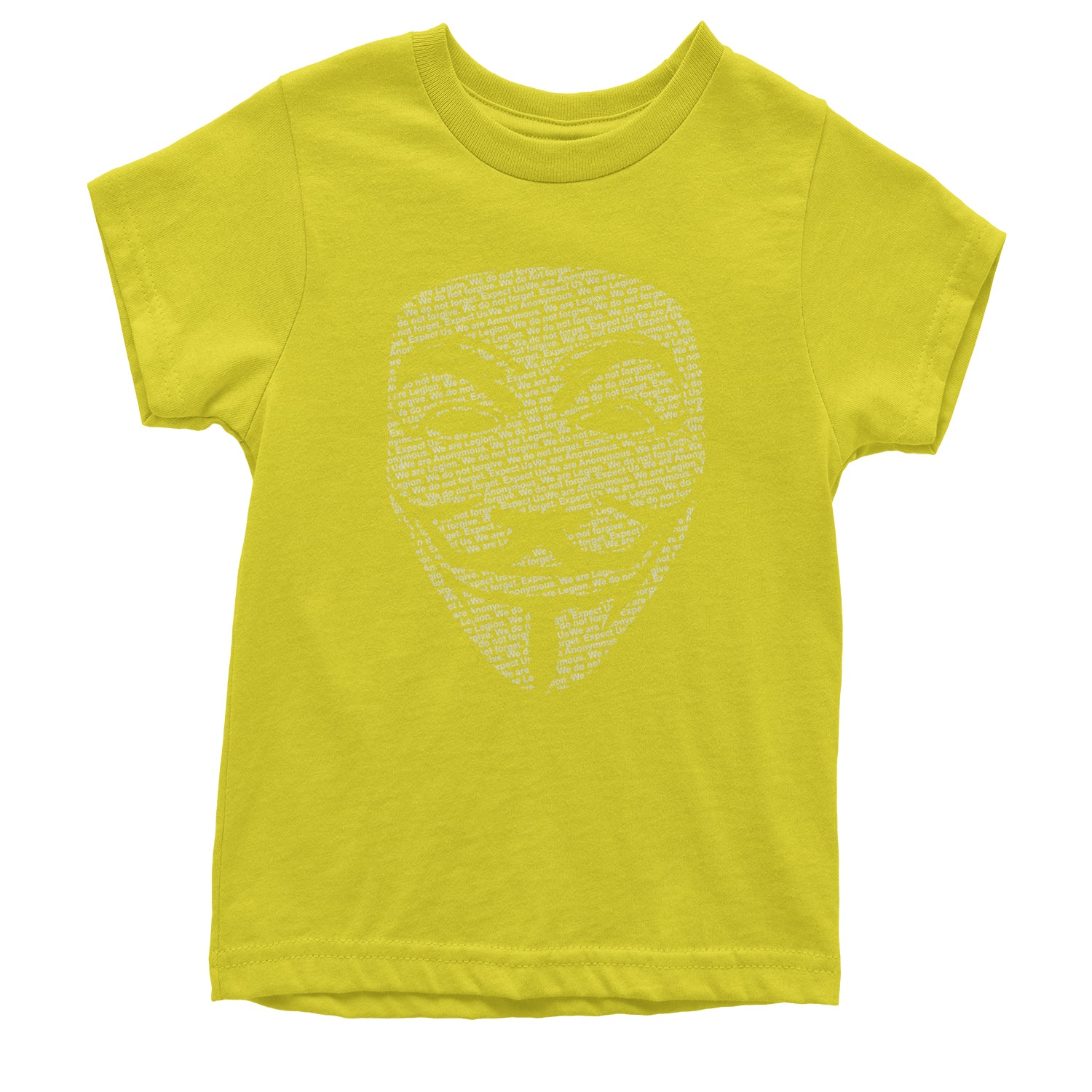 V For Vendetta Anonymous Mask Youth T-shirt Yellow