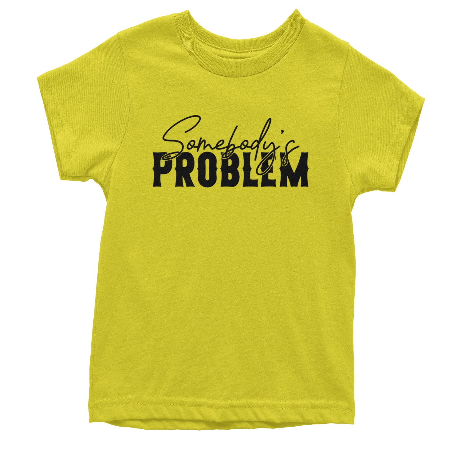 Somebody's Problem Country Music Western Youth T-shirt Yellow