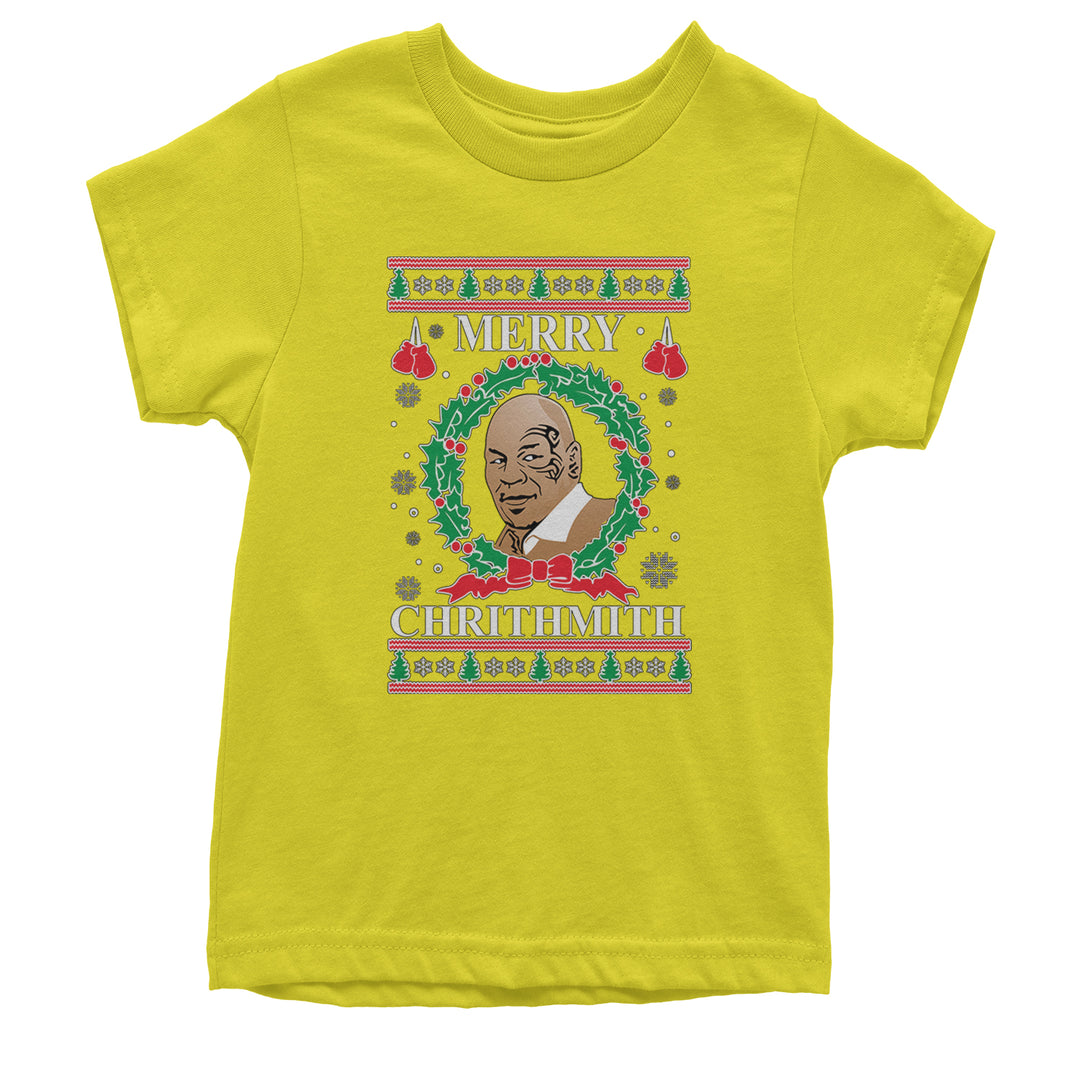 Merry Chrithmith Ugly Christmas Youth T-shirt Yellow
