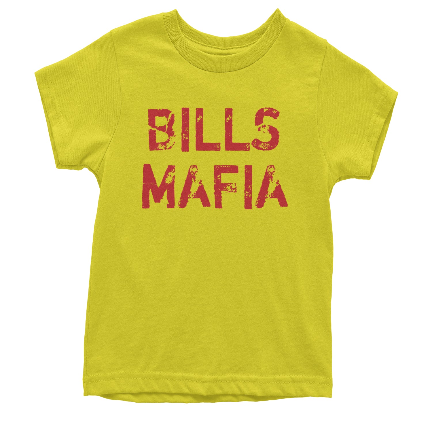 Distressed Bills Mafia Football Youth T-shirt Yellow