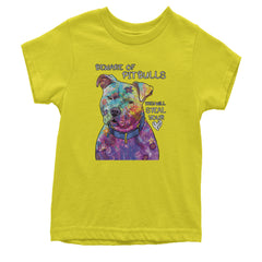 Beware Of Pit Bulls, They Will Steal Your Heart  Youth T-shirt Yellow