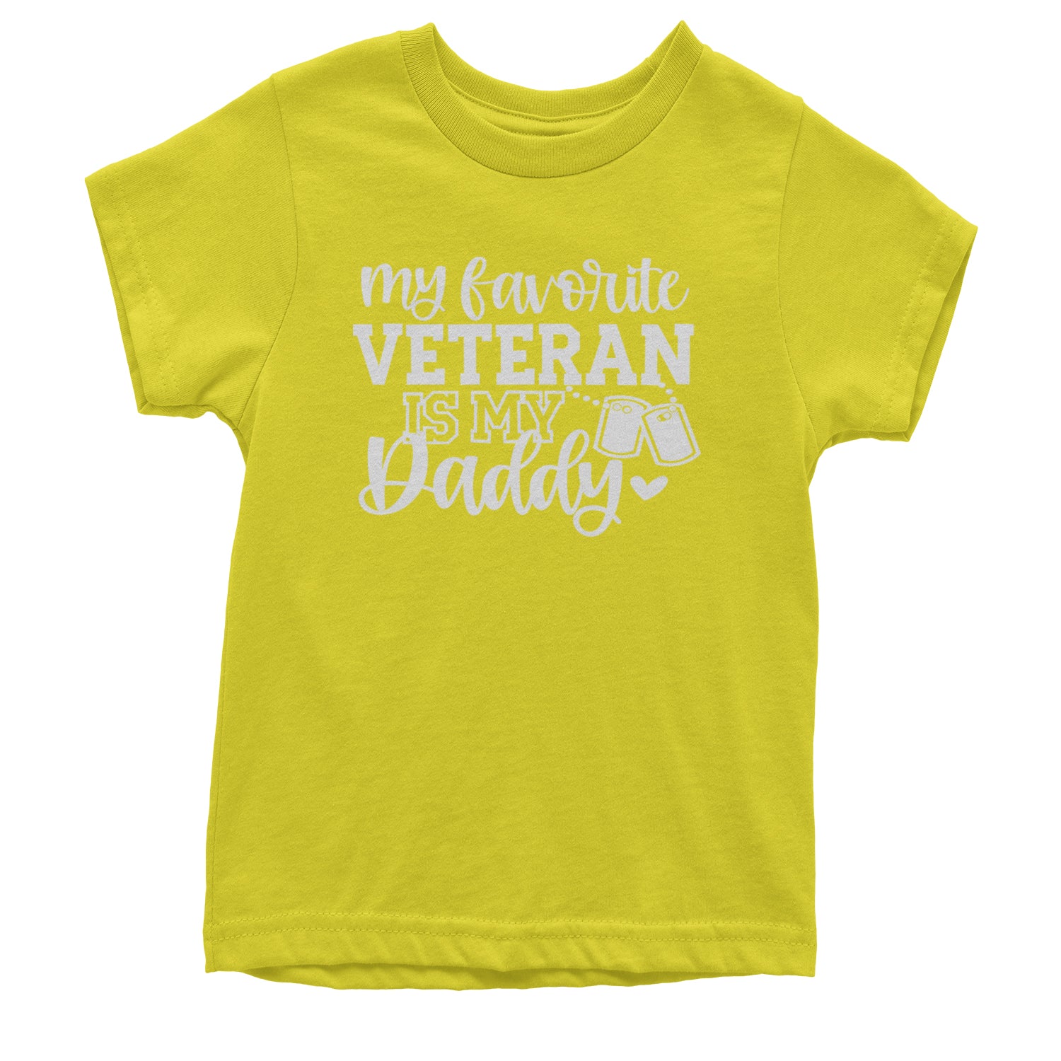 My Favorite Veteran Is My Daddy Youth T-shirt Yellow