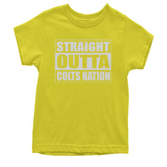Straight Outta Colts Nation Football  Youth T-shirt Yellow