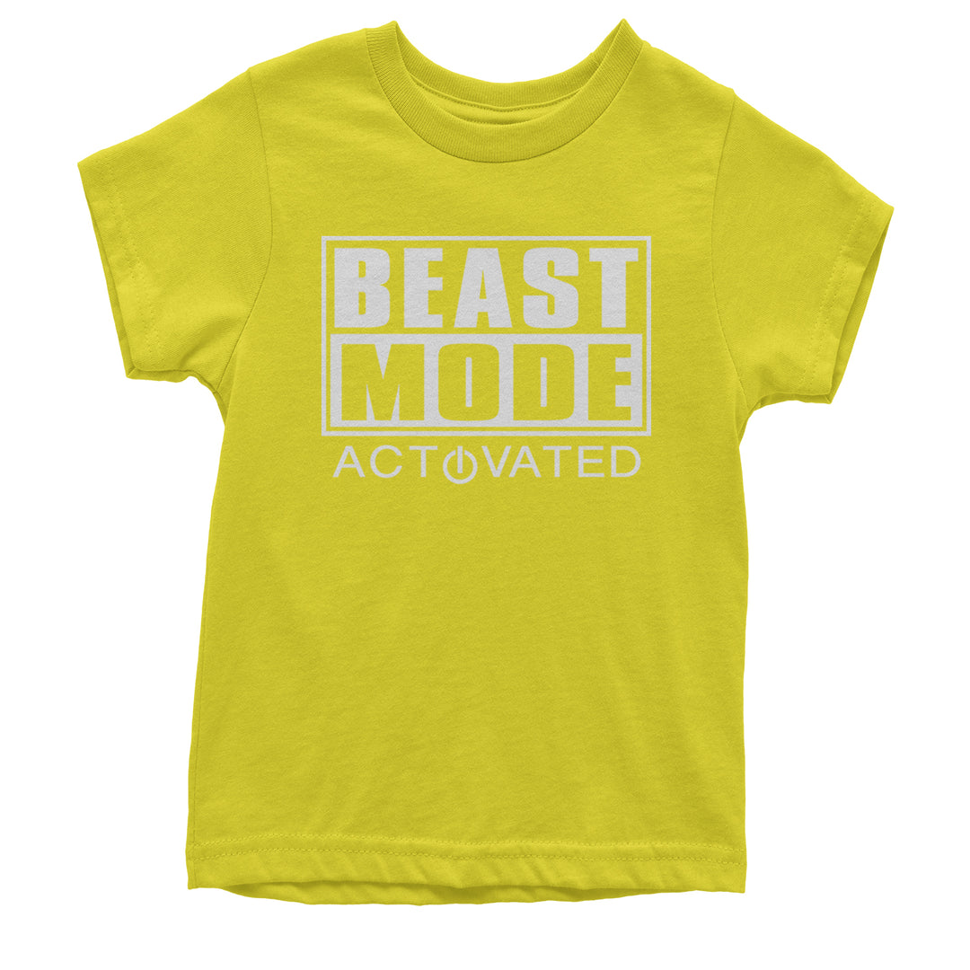 Activated Beast Mode Workout Gym Clothing Youth T-shirt Yellow