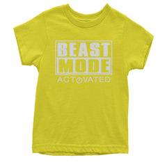 Activated Beast Mode Workout Gym Clothing Youth T-shirt Yellow