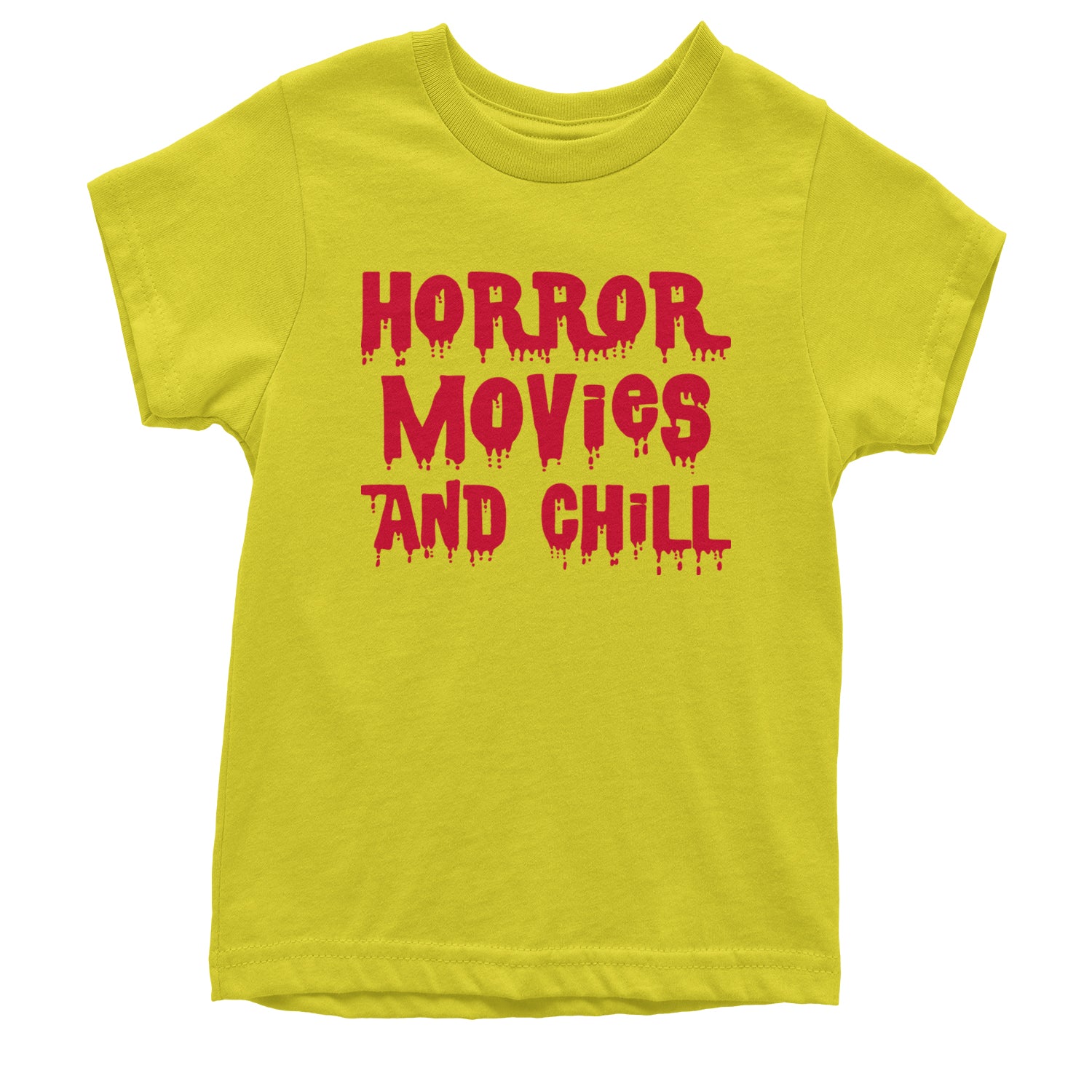 Horror Movies and Chill Youth T-shirt Yellow