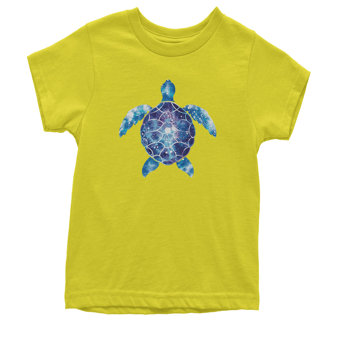 Ocean Aura Tie-Dye Sea Turtle Youth T-shirt Yellow