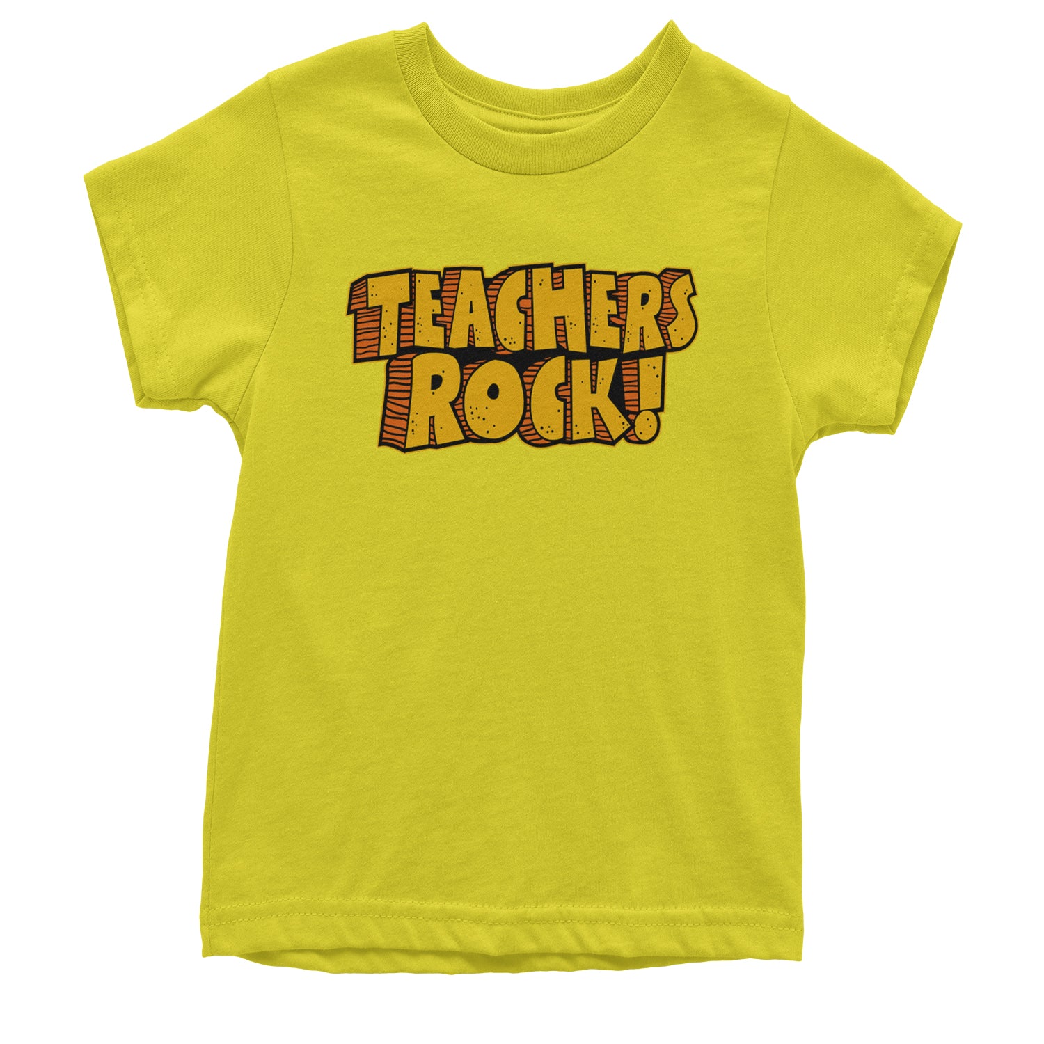 Teachers Rock Retro Youth T-shirt Yellow