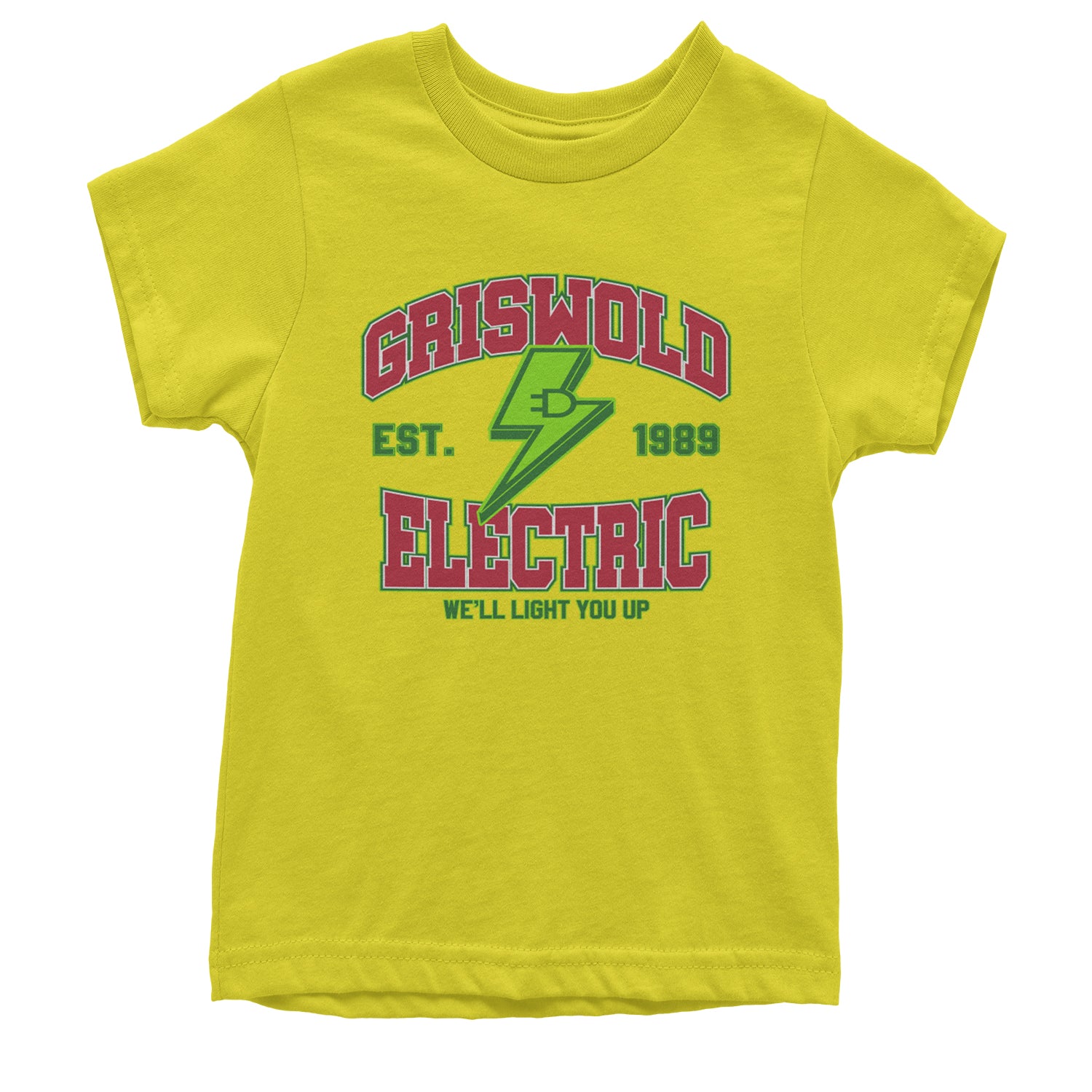 Griswold Electric We'll Light You Up Youth T-shirt Yellow