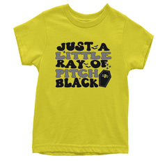 Just A Little Ray of Pitch Black graphic on Kids' Heavyweight Cotton T-Shirt alternate view 10