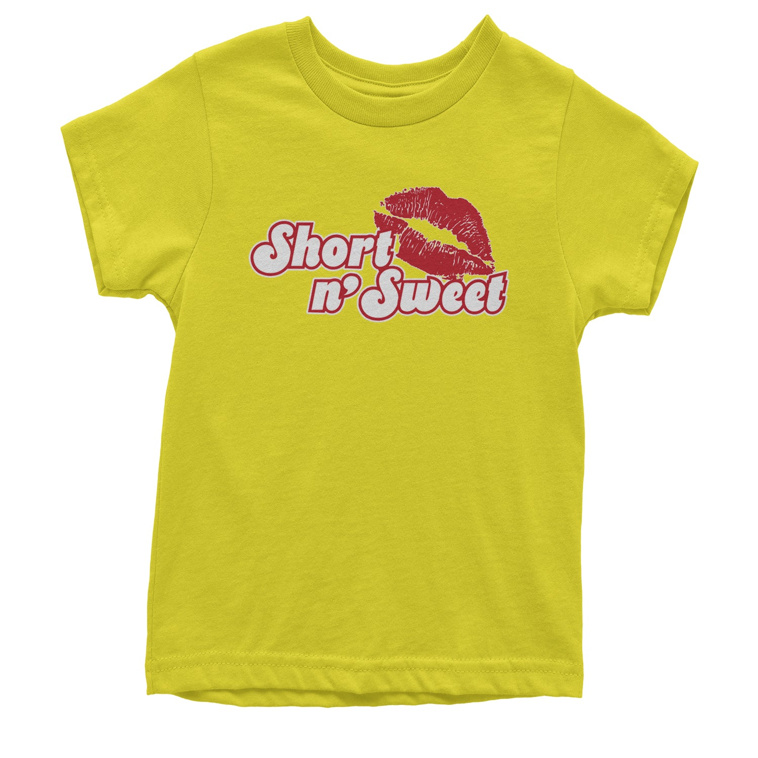 Short N' Sweet Red Lips Youth T-shirt Yellow