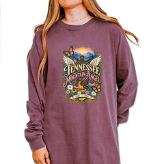Tennessee Mountain Angel Wings Dolly Vintage Soft Long-Sleeve T-shirt Berry