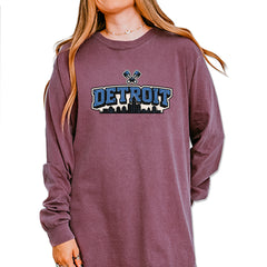 Detroit Motor City Retro Piston Vintage Soft Long-Sleeve T-shirt Berry
