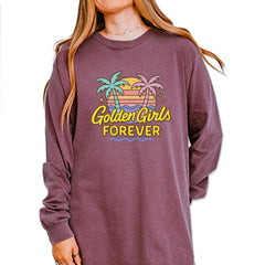 Golden Girls Forever Retro Sunset Vintage Soft Long-Sleeve T-shirt Berry