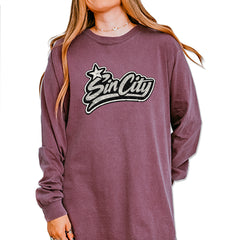 Sin City Vegas Retro Vintage Vintage Soft Long-Sleeve T-shirt Berry