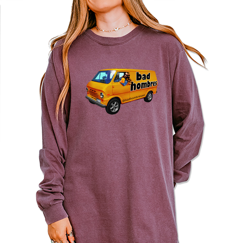 Bad Hombres Van West Chester Band Vintage Soft Long-Sleeve T-shirt Berry