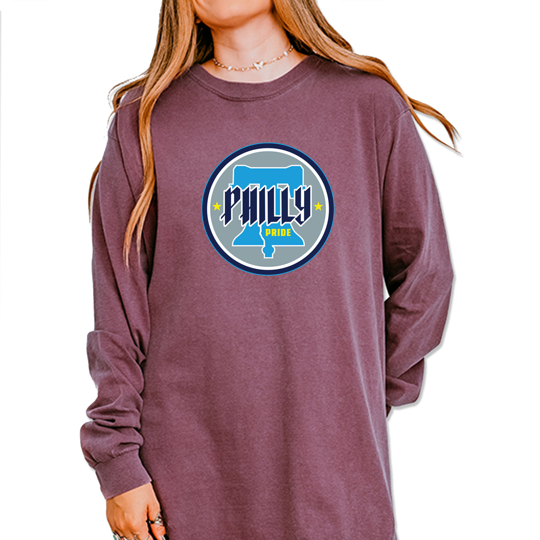 Philly Pride Liberty Bell Vintage Soft Long-Sleeve T-shirt Berry