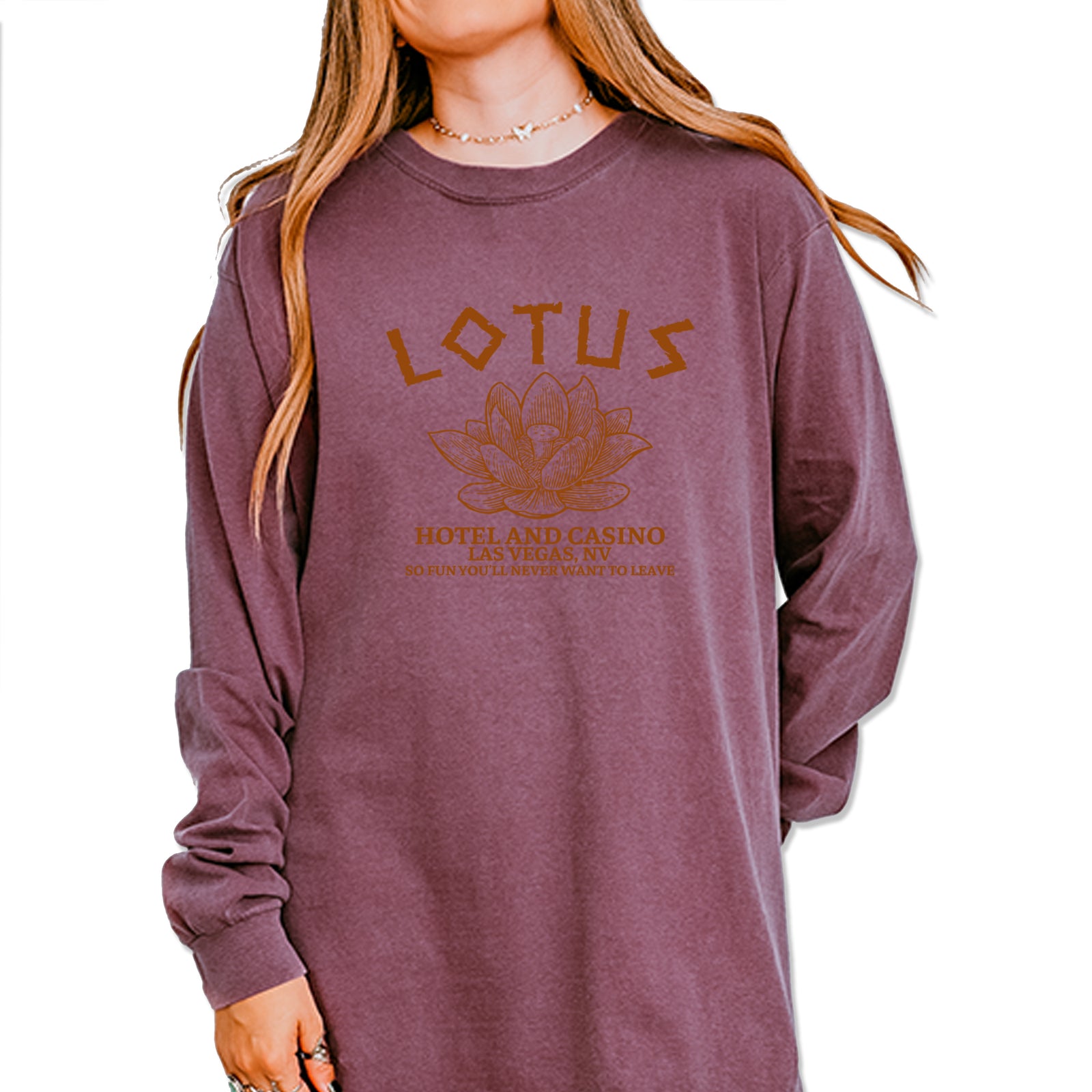 Lotus Hotel and Casino Vintage Soft Long-Sleeve T-shirt Ivory
