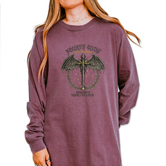 Fourth Wing Dragon Rider Vintage Basgiath War College Vintage Soft Long-Sleeve T-shirt Berry