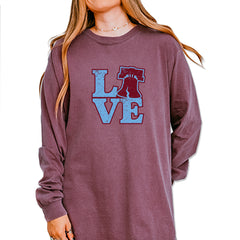Love Philly Liberty Bell Vintage Soft Long-Sleeve T-shirt Berry