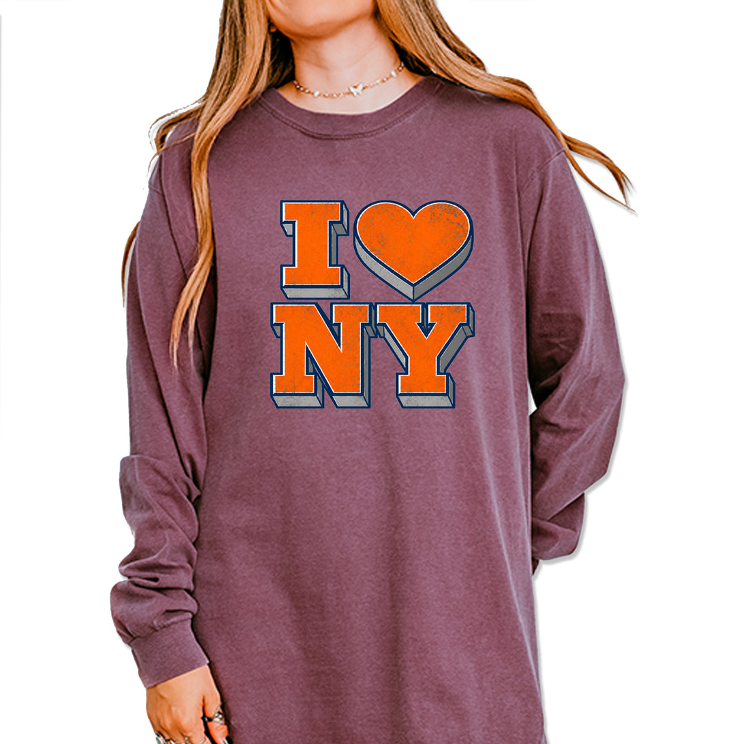 New York City Pride Heart Vintage Soft Long-Sleeve T-shirt Berry