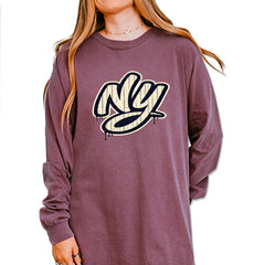 NYC New York City Grunge Street Vintage Soft Long-Sleeve T-shirt Berry