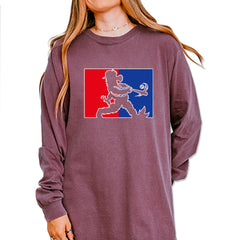 Batter Up Philly Baseball Phan Vintage Soft Long-Sleeve T-shirt Berry