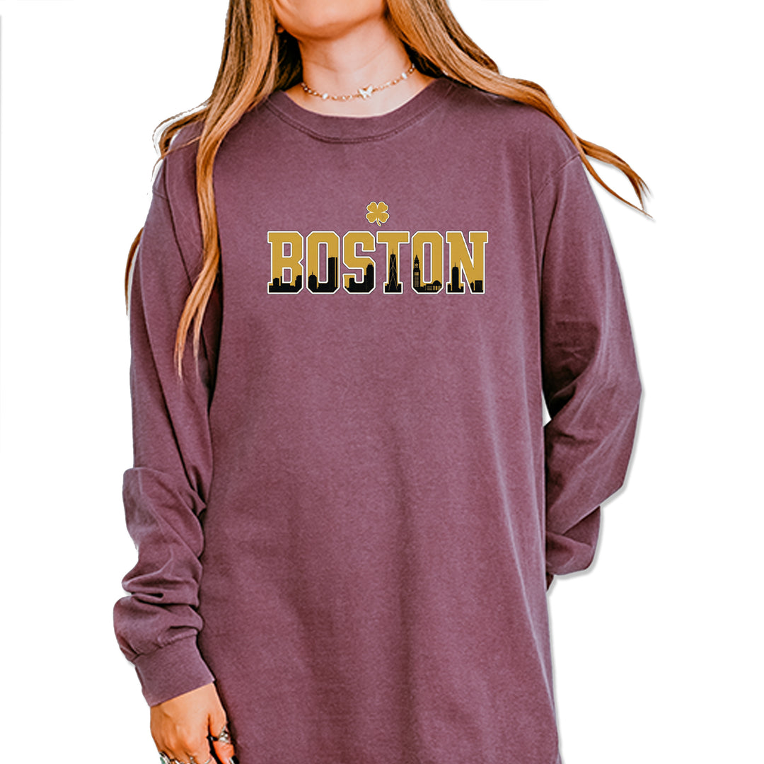 Boston City Pride Irish Vintage Soft Long-Sleeve T-shirt Berry