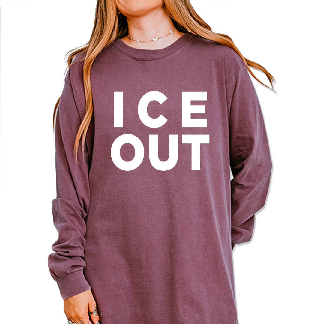 Ice Out Protest Vintage Soft Long-Sleeve T-shirt Berry