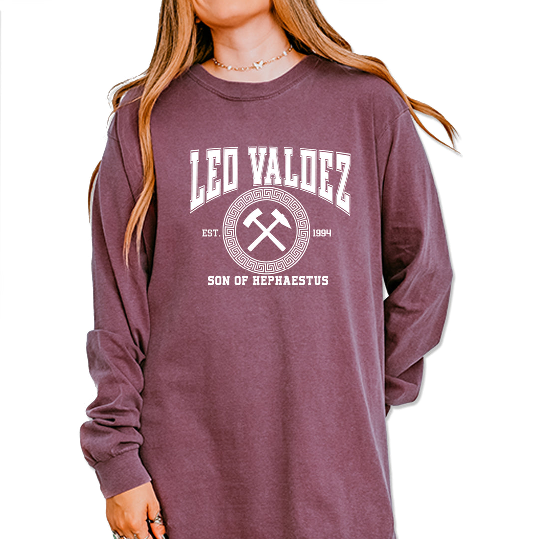 Leo Valdez Son of Hephaestus Forge Master Vintage Soft Long-Sleeve T-shirt Berry