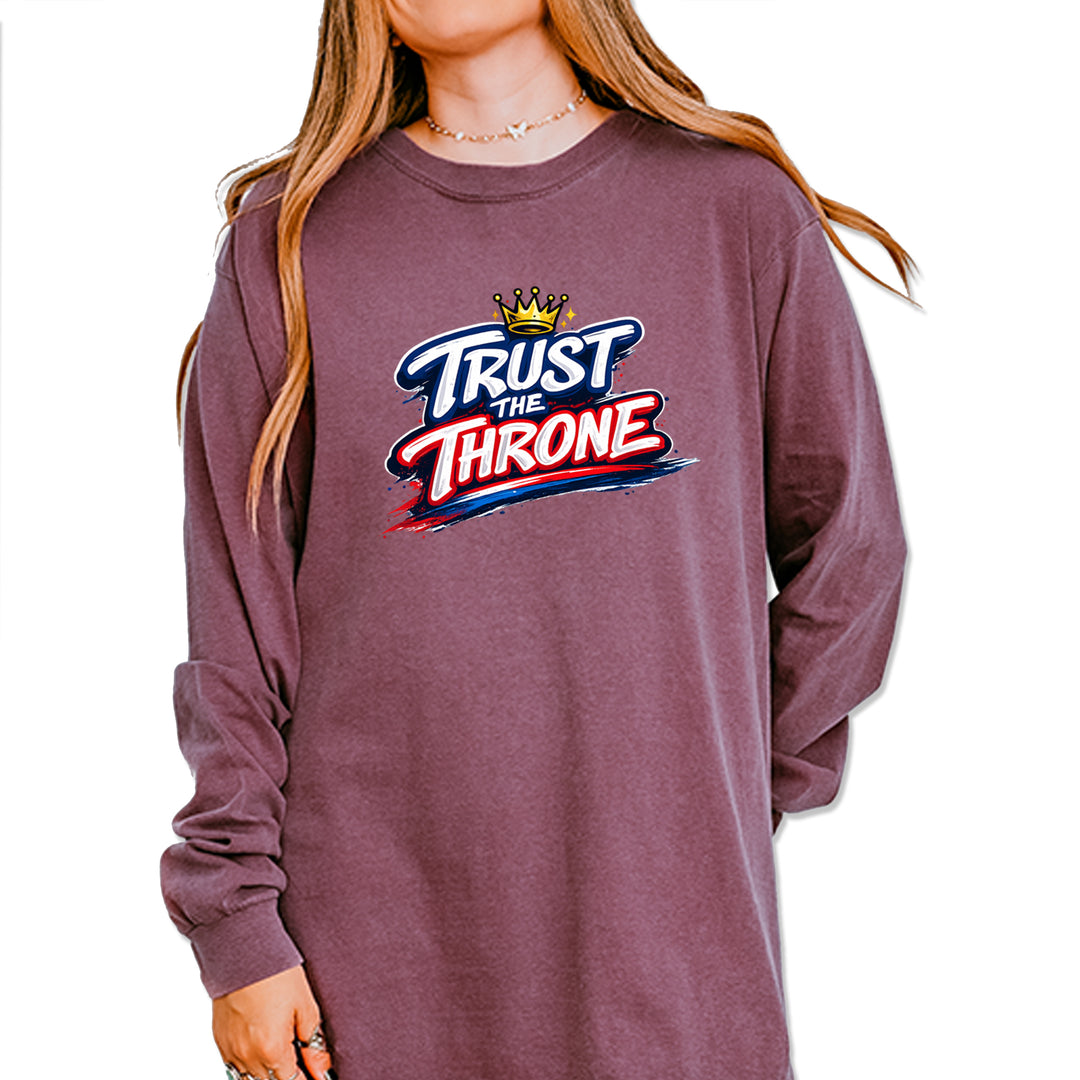 Trust The Throne Crown Philly Hoops Vintage Soft Long-Sleeve T-shirt Berry
