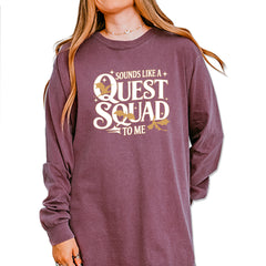 Sounds Like A Quest Squad To Me Empyrean Vintage Soft Long-Sleeve T-shirt Berry