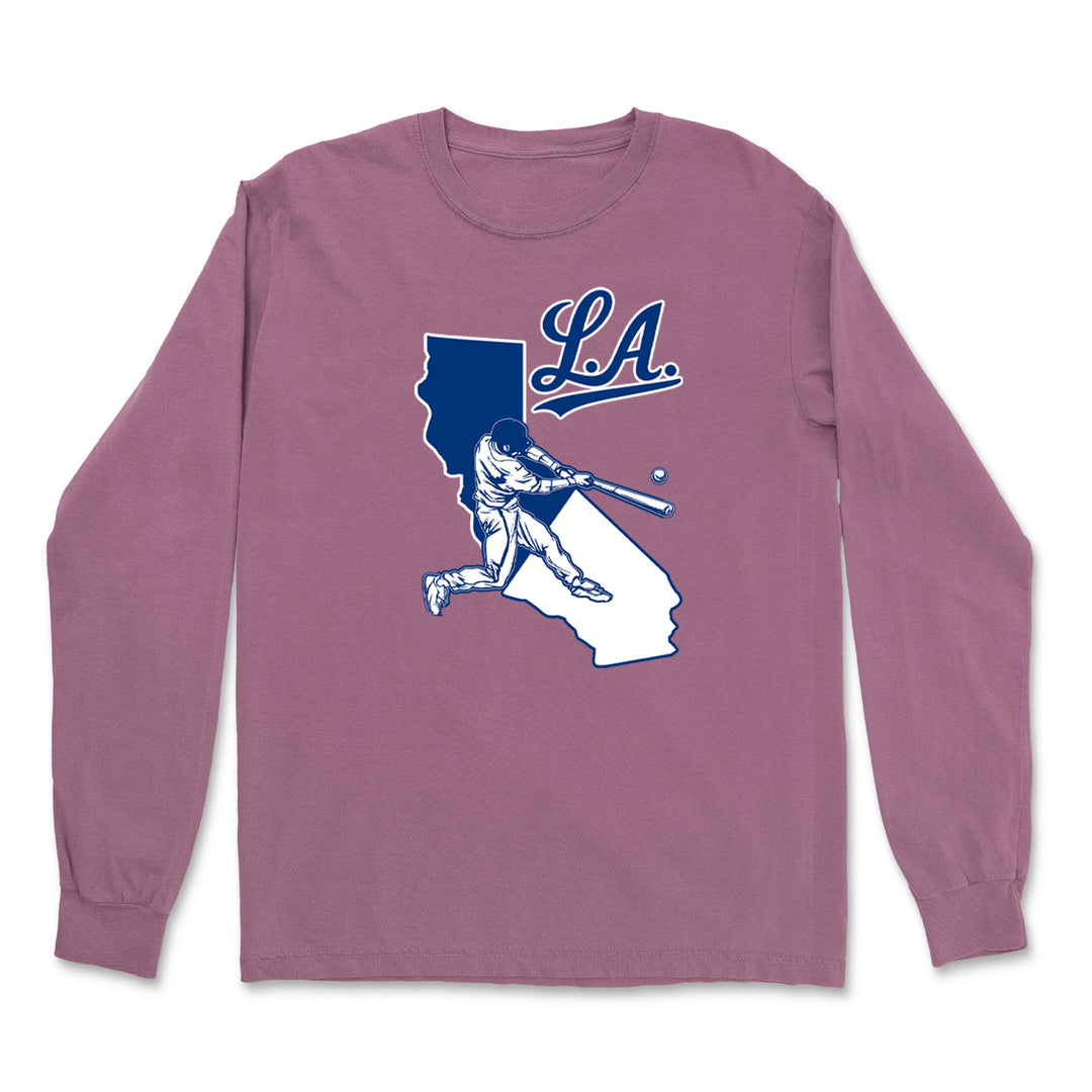 Los Angeles Baseball Batter Up Vintage Soft Long-Sleeve T-shirt 
