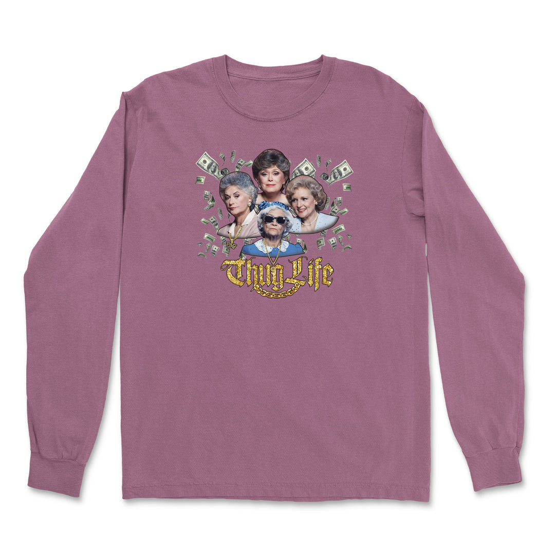 Golden Chain Thug Life Girls Vintage Soft Long-Sleeve T-shirt 