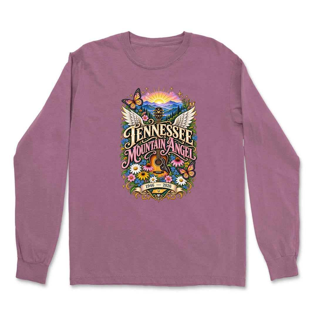 Tennessee Mountain Angel Wings Dolly Vintage Soft Long-Sleeve T-shirt 