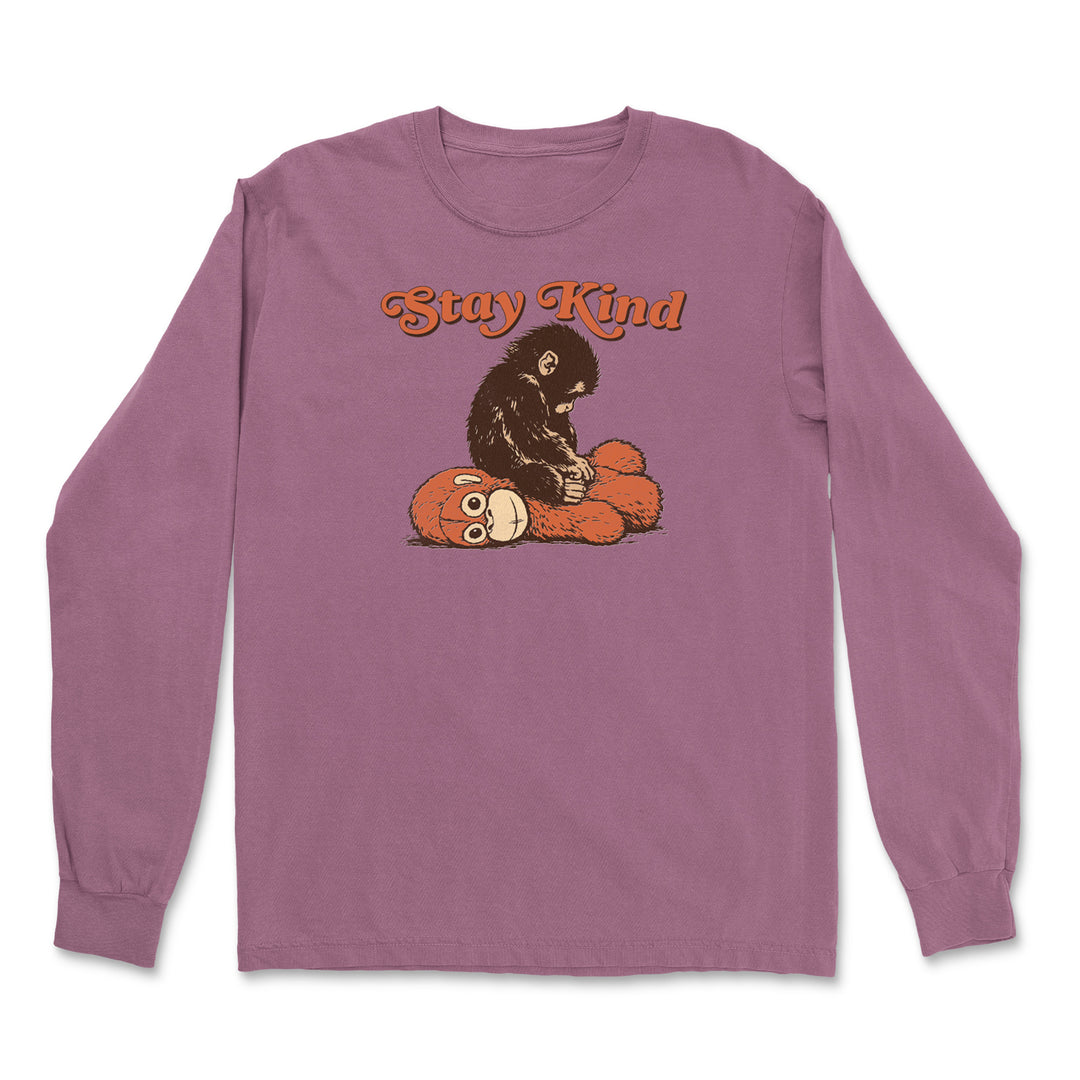 Punch Stay Kind Macaque Vintage Soft Long-Sleeve T-shirt 