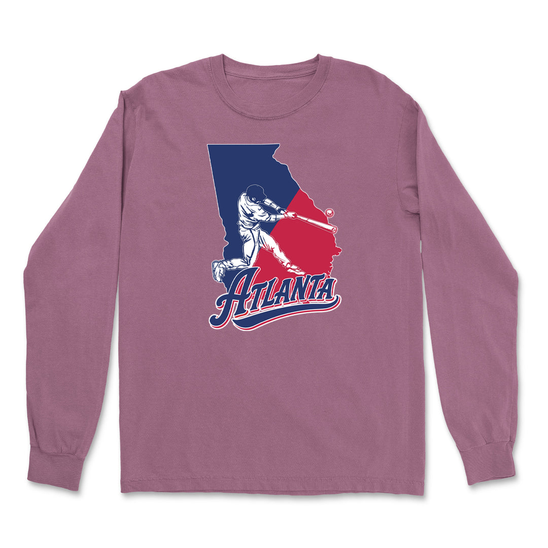Atlanta Georgia Batter Up Vintage Soft Long-Sleeve T-shirt 