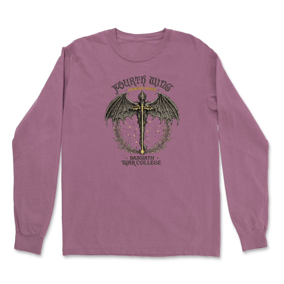Fourth Wing Dragon Rider Vintage Basgiath War College Vintage Soft Long-Sleeve T-shirt 