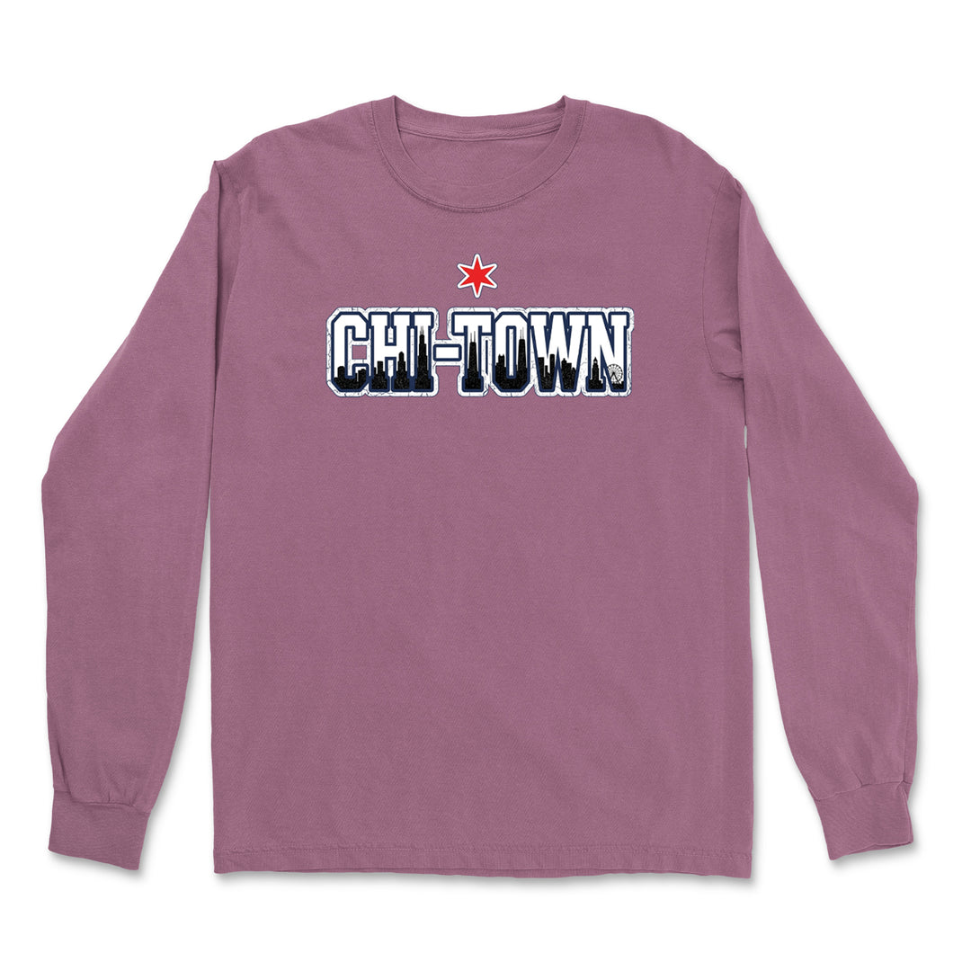 Chicago Chi-Town City Pride Vintage Soft Long-Sleeve T-shirt 